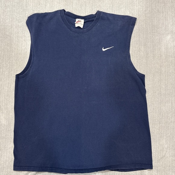 Nike Other - Vintage 90's Nike Sleeveless Tank Top Shirt Blue Size L White Swoosh